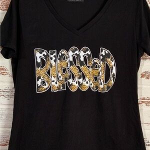 Love And Faith Blessed Soft Plus Size Christian Leopard Print 2XL NWOT